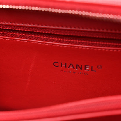 Chanel Lambskin Quilted Medium CC Filigree Vanity Case Dark Red 10 of 11