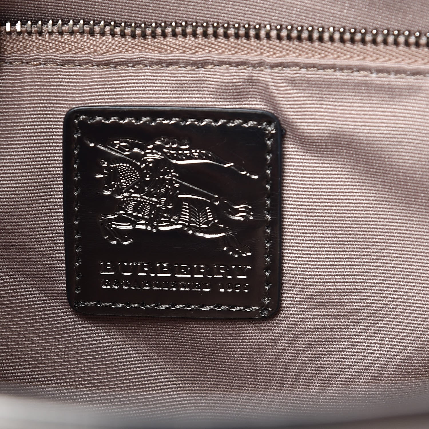 Burberry Patent Supernova Check Medium Denham Tote Dark Nickel 6 of 12