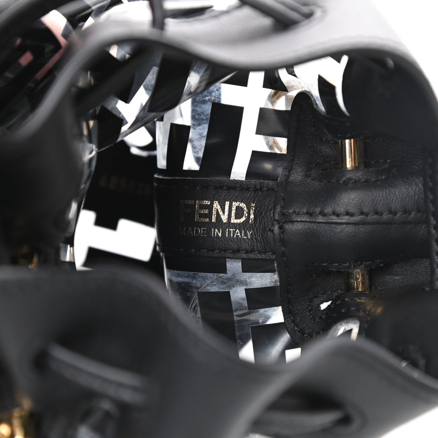 TPU FF Vitello Grace F is Fendi Mini Mon Tresor Bucket Bag Black
