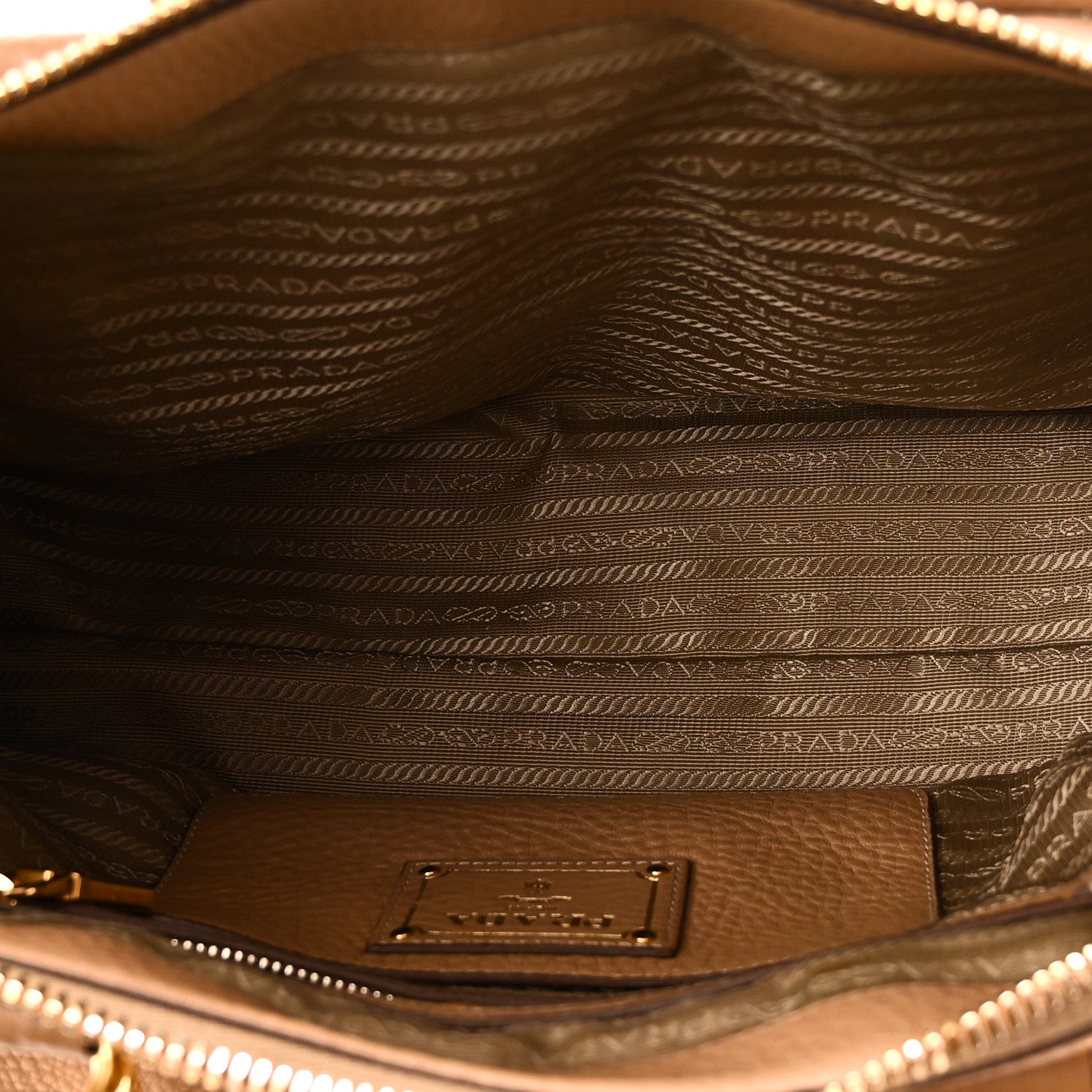 Prada Vitello Daino Shopping Satchel Caramel 5 of 9