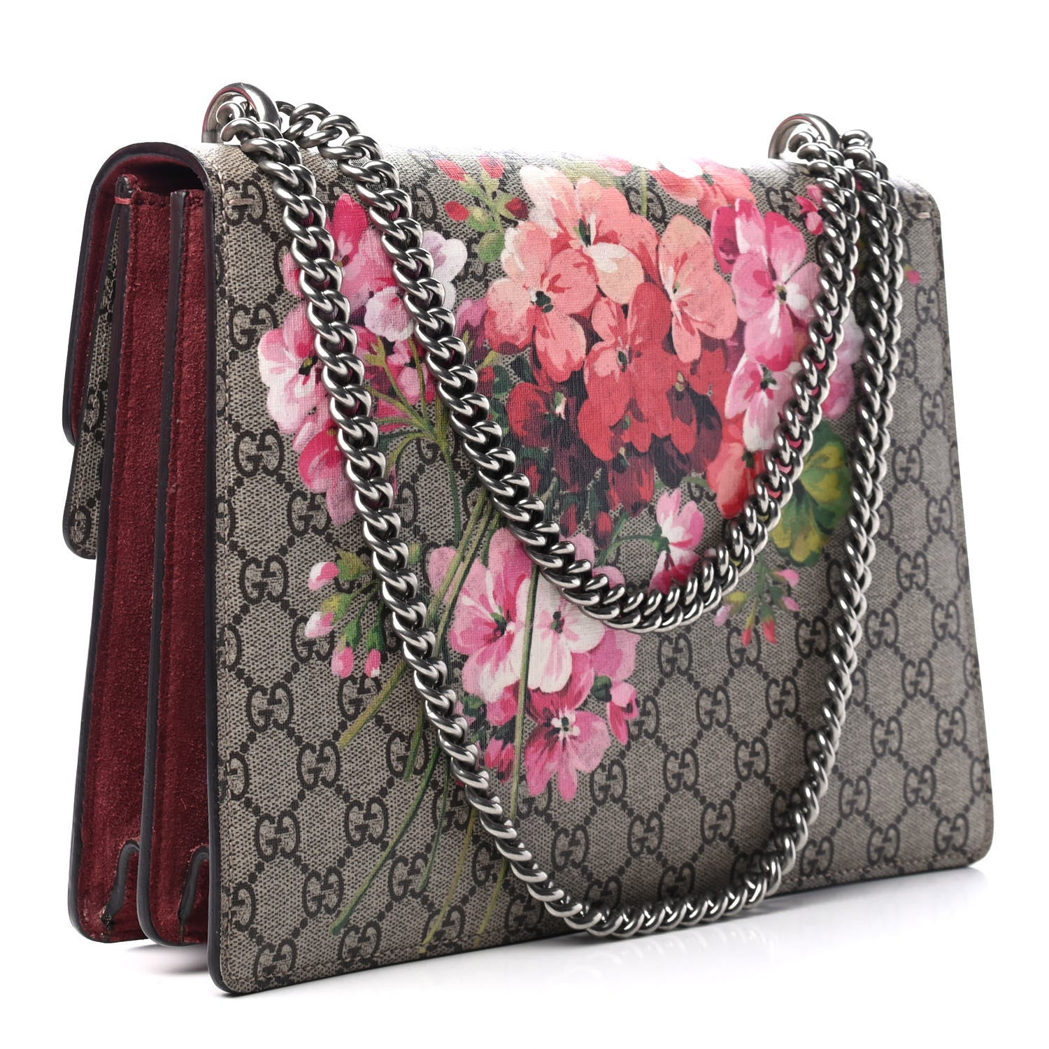 Gucci GG Supreme Monogram Blooms Medium Dionysus Shoulder Bag Beige Multicolor Dry Rose 2 of 4
