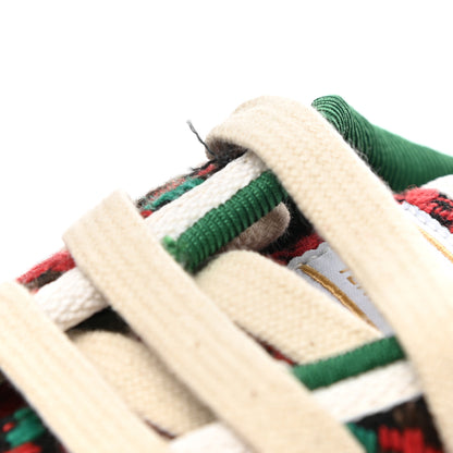 Gucci Cotton Wool Web Houndstooth Interlocking G Womens 1977 Tennis Sneakers 40 Red Green 8 of 9