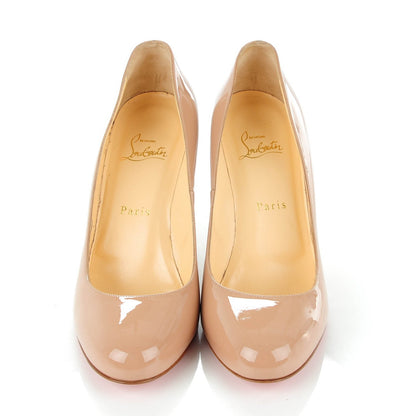 Christian Louboutin Patent Ron Ron Zeppa 80 Wedges 39.5 Nude 2 of 9