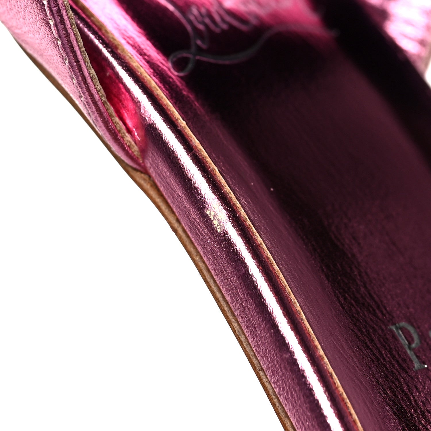 Christian Louboutin Metallic Calfskin O Marylin Slingback Sandal Heels 38 Pink 11 of 11