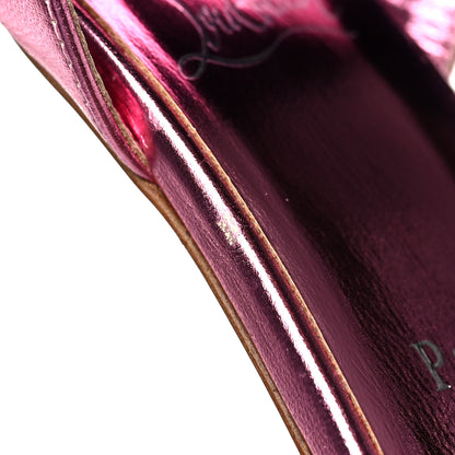 Christian Louboutin Metallic Calfskin O Marylin Slingback Sandal Heels 38 Pink 11 of 11