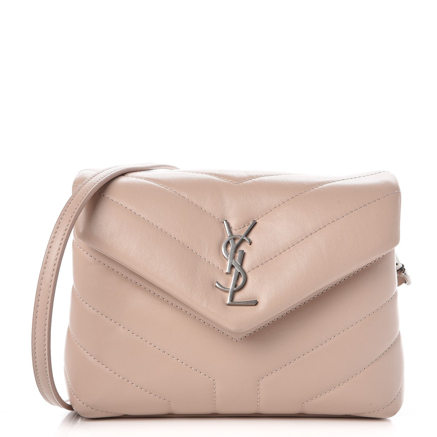 Calfskin Y Quilted Monogram Toy Loulou Crossbody Bag Nude Powder