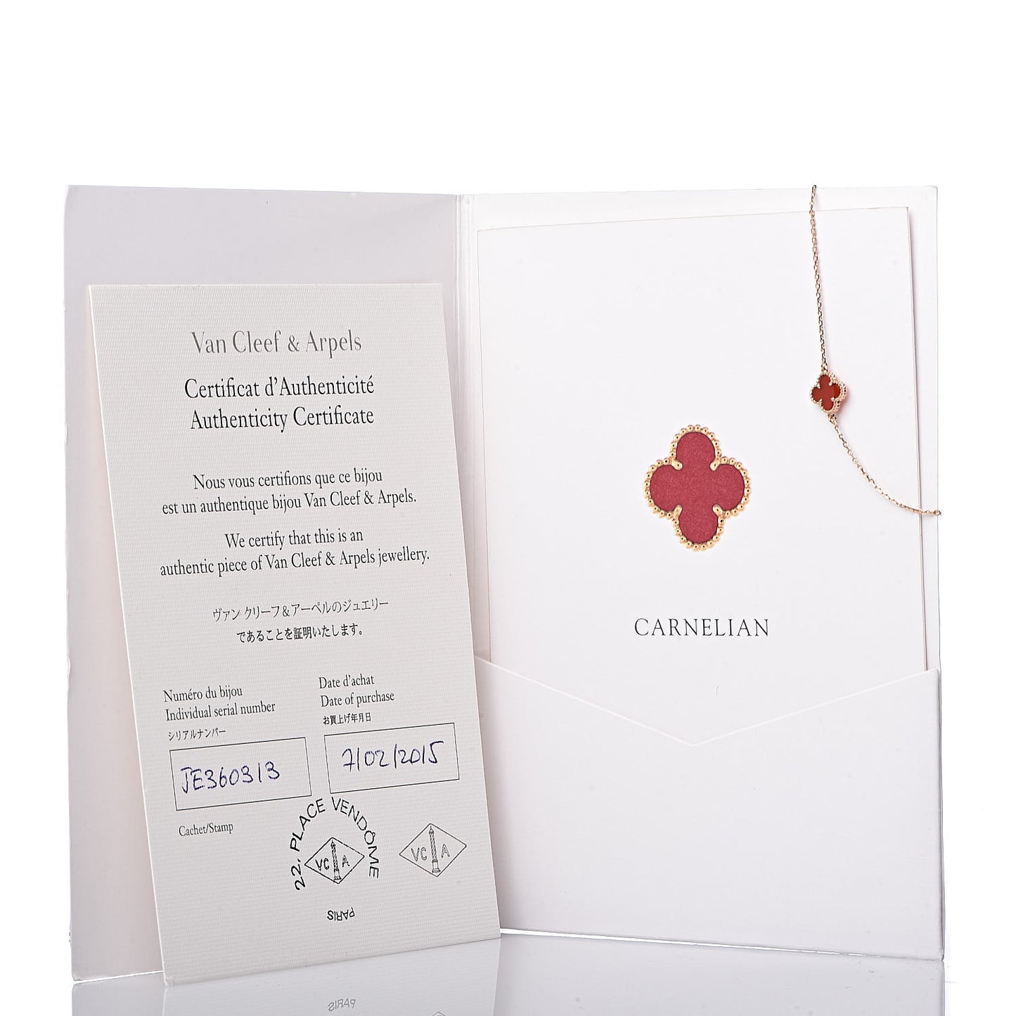 18K Rose Gold Carnelian Sweet Alhambra Bracelet