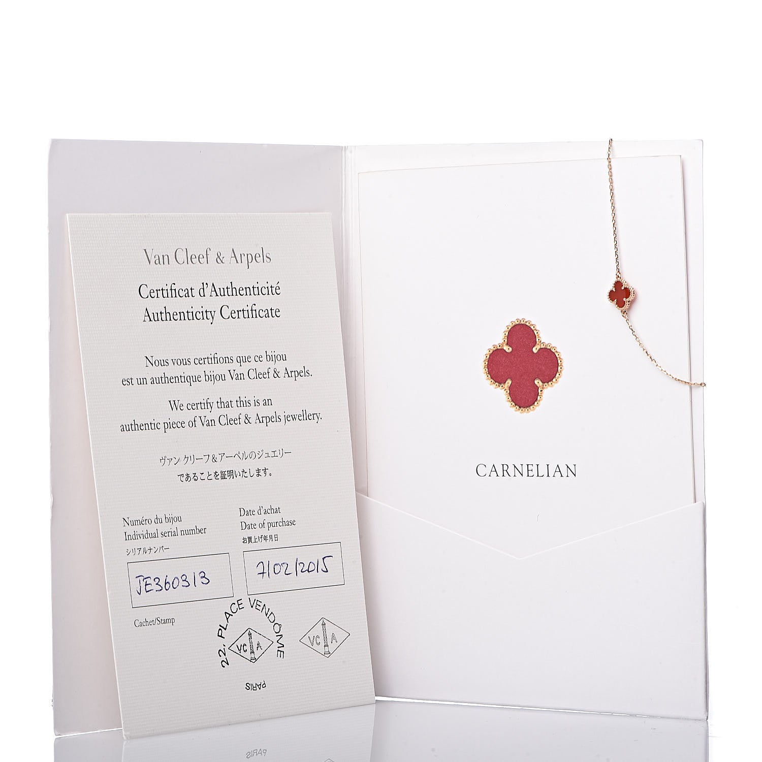 Van Cleef & Arpels 18K Rose Gold Carnelian Sweet Alhambra Bracelet 7 of 7