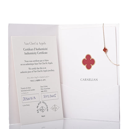 Van Cleef & Arpels 18K Rose Gold Carnelian Sweet Alhambra Bracelet 7 of 7
