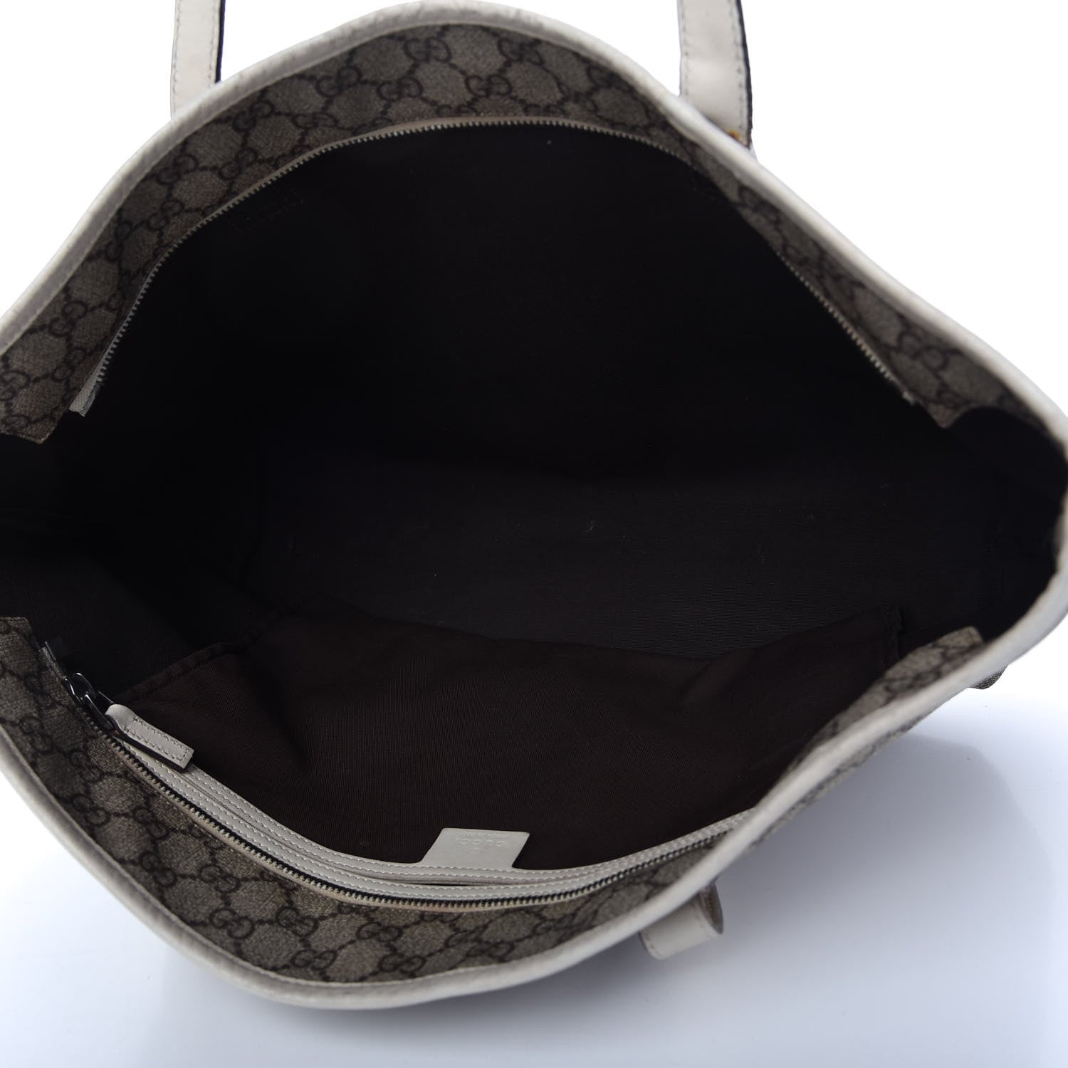 Gucci GG Supreme Monogram Medium Zippered Shopping Tote Off White 5 of 11