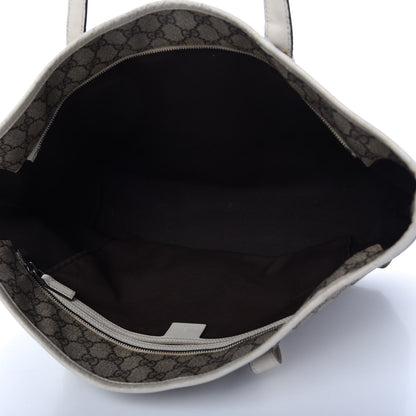 Gucci GG Supreme Monogram Medium Zippered Shopping Tote Off White 5 of 11