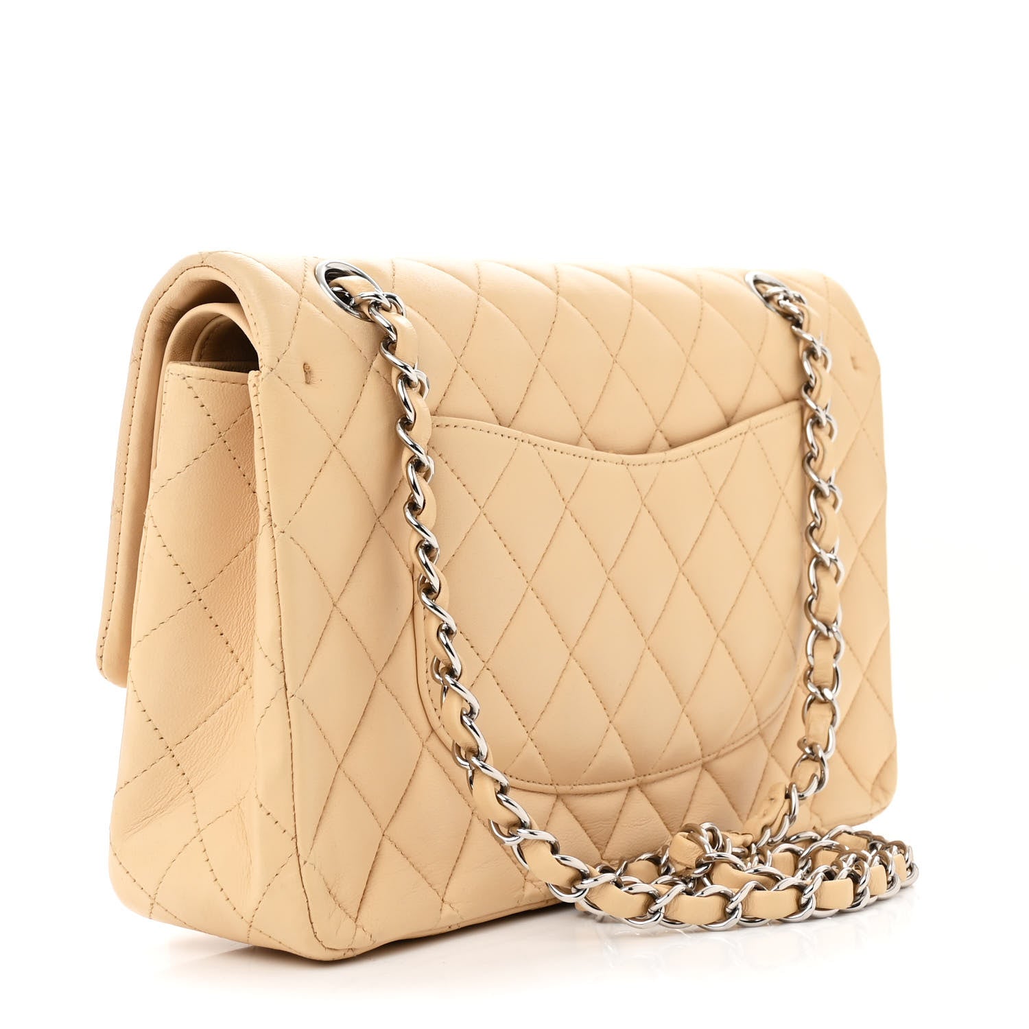 Chanel Lambskin Quilted Medium Double Flap Beige 3 of 11