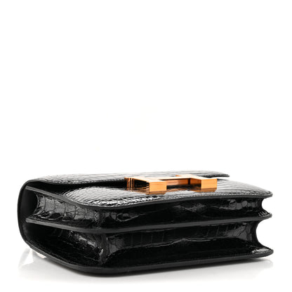 Hermes Shiny Alligator Constance 18 Black 4 of 12