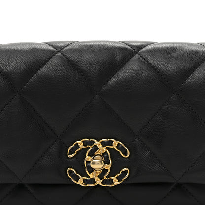 Chanel Goatskin Quilted Chanel 19 Waist Bag Black 8 of 10