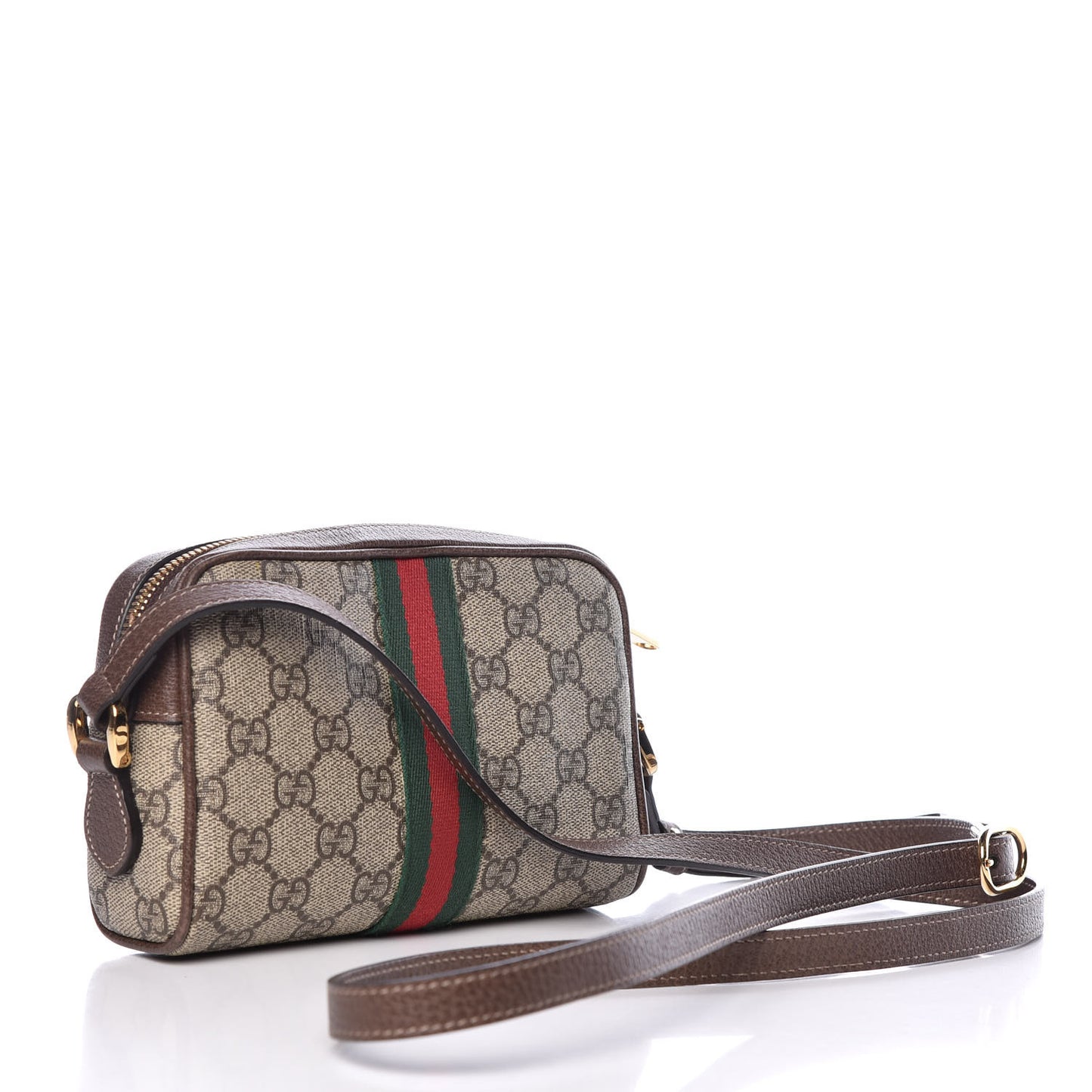 GG Supreme Monogram Web Mini Ophidia Shoulder Bag Brown