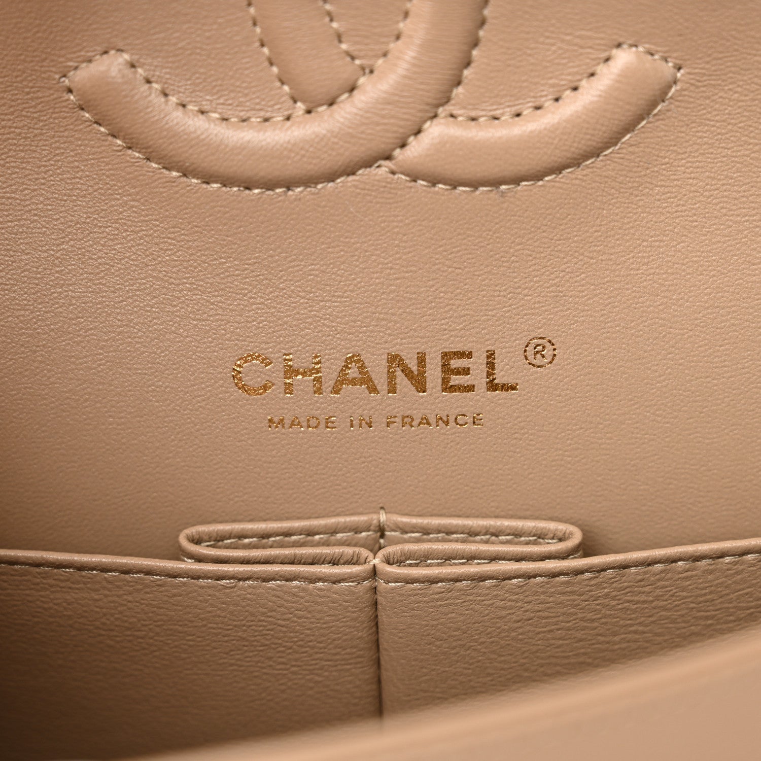 Chanel Caviar Quilted Medium Double Flap Dark Beige 6 of 10
