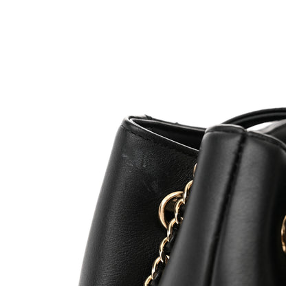 Chanel Calfskin Quilted Daily Chevron Drawstring Bag Black 14 of 15