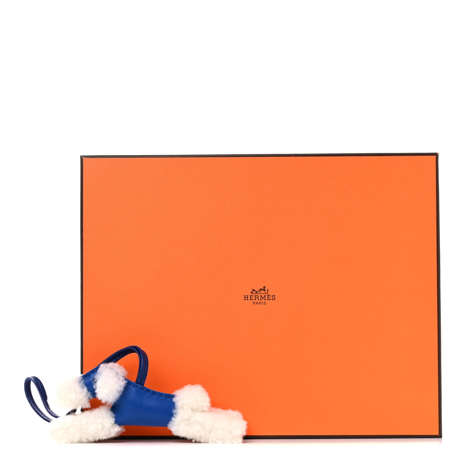 Hermes Milo Lambskin Shearling Budy Charm Bleu Saphir 5 of 5
