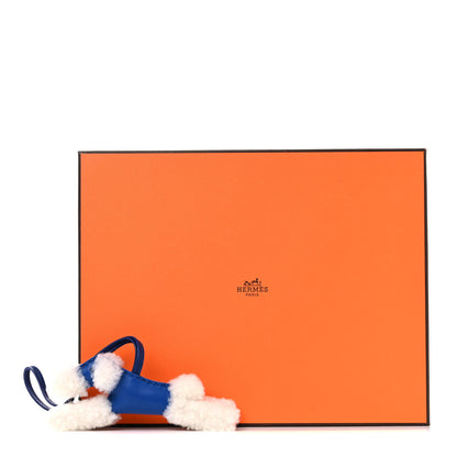 Hermes Milo Lambskin Shearling Budy Charm Bleu Saphir 5 of 5
