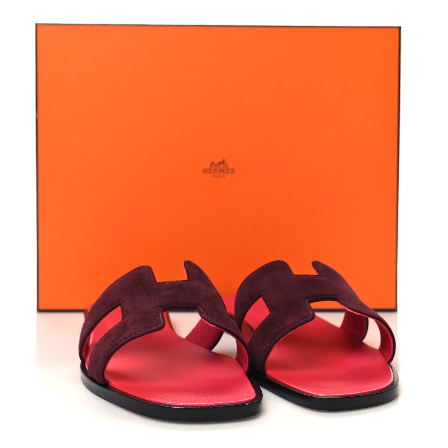 Hermes Suede Goatskin Oran Sandals 35.5 Rose Rouge Marsala 9 of 9