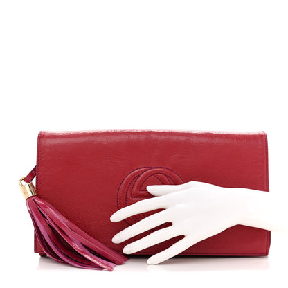 Gucci Soft Patent Medium Soho Clutch Fuchsia 2 of 13