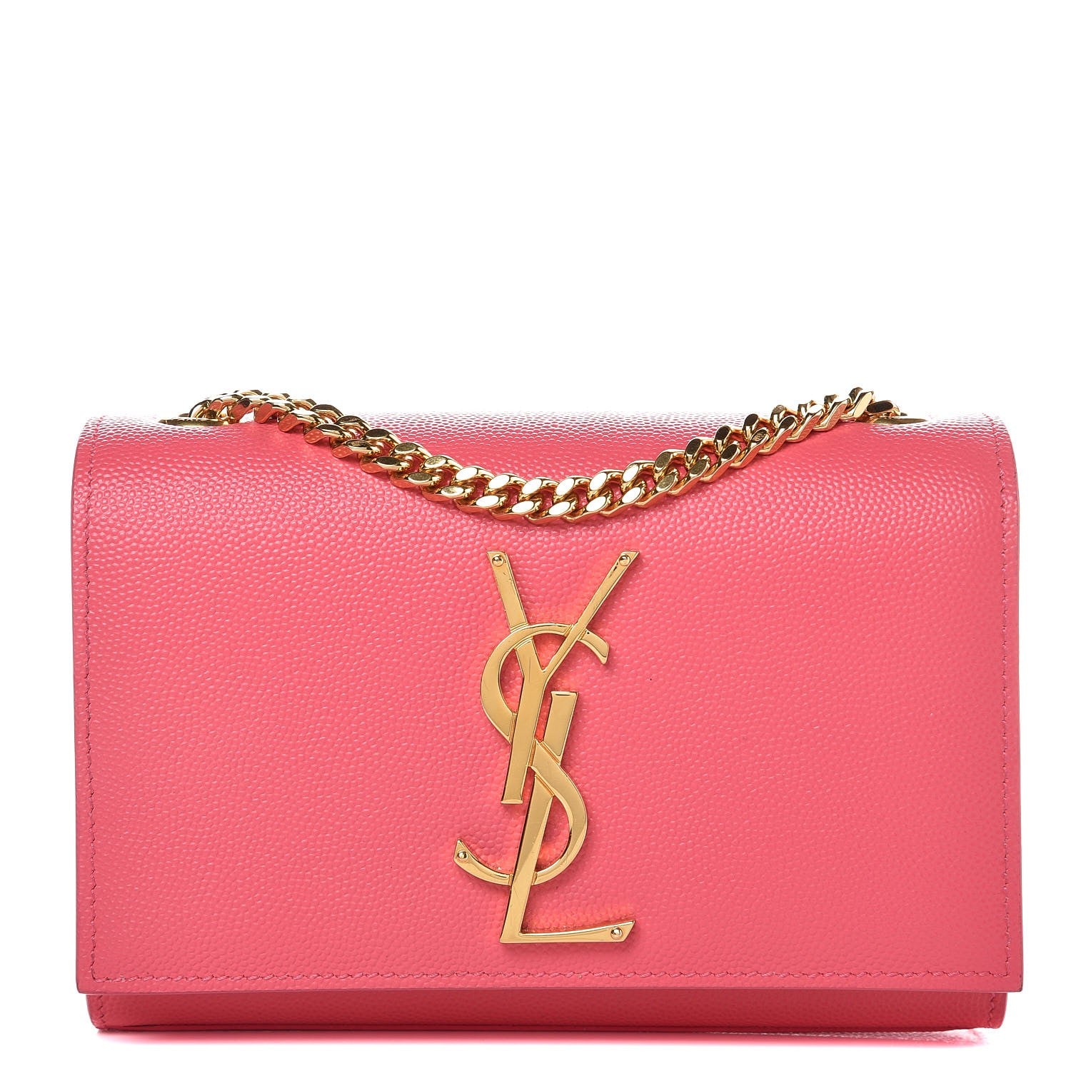 Saint Laurent Grain De Poudre Small Monogram Kate Satchel Rose Clair 1 of 6