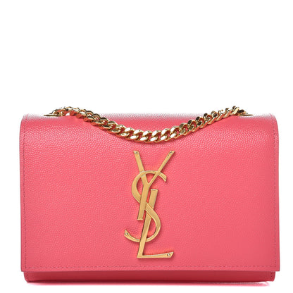 Saint Laurent Grain De Poudre Small Monogram Kate Satchel Rose Clair 1 of 6