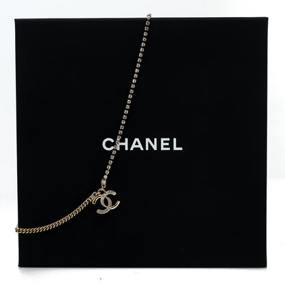 Chanel Crystal CC Pendant Necklace Gold 5 of 5