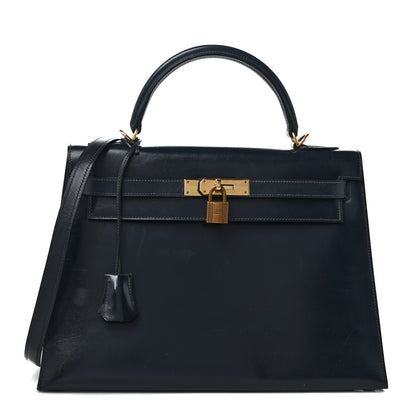 Hermes Box Kelly Sellier 32 Bleu Marine 1 of 12
