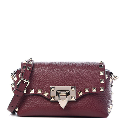 Valentino Garavani Pebbled Calfskin Mini Rockstud Crossbody Bag Rubin 1 of 10