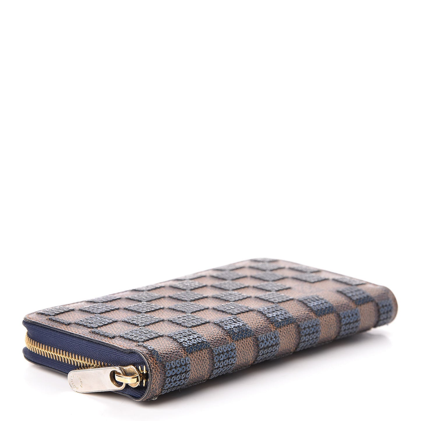 Damier Paillettes Zippy Wallet Blue