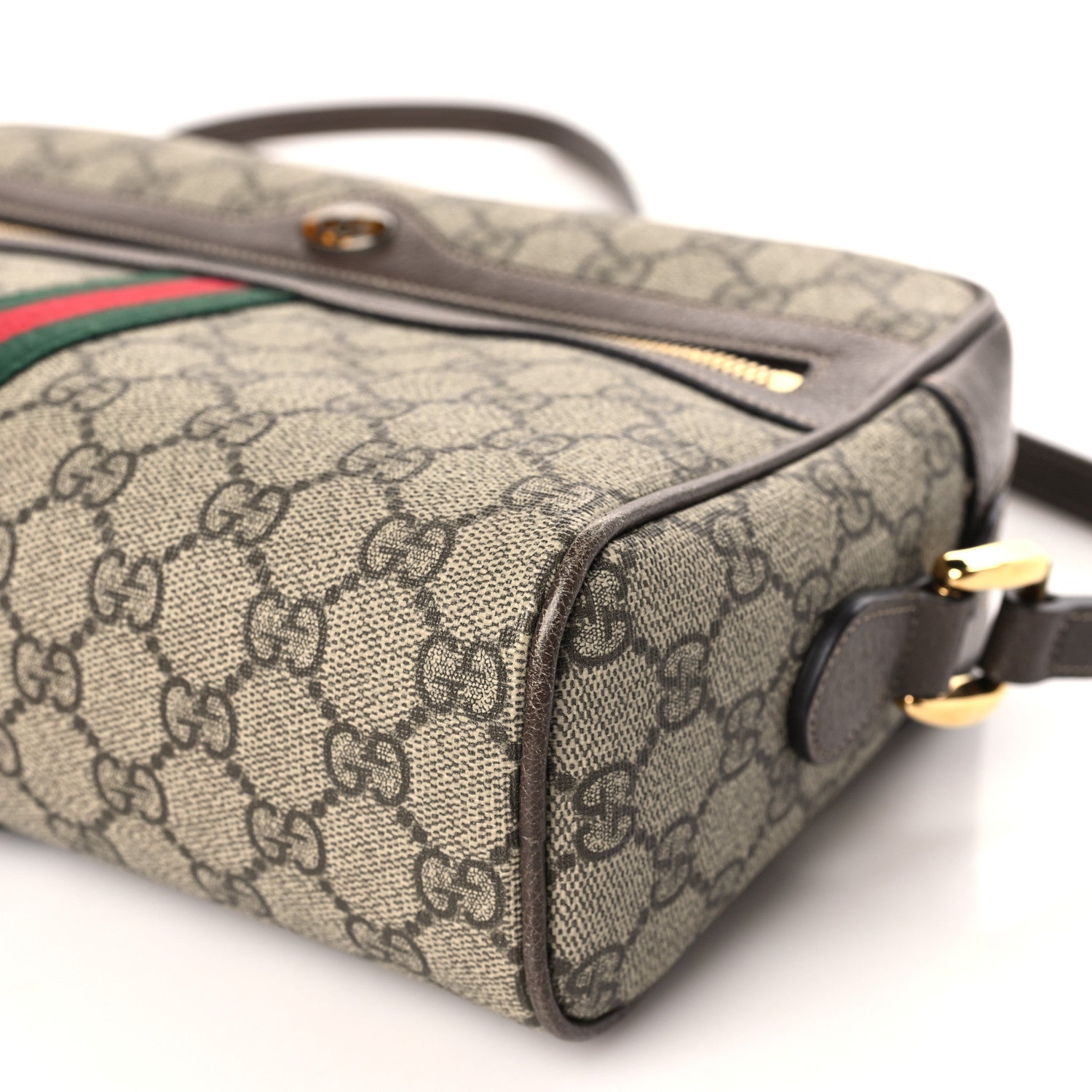 Gucci GG Supreme Monogram Web Small Ophidia Shoulder Bag Brown 9 of 9