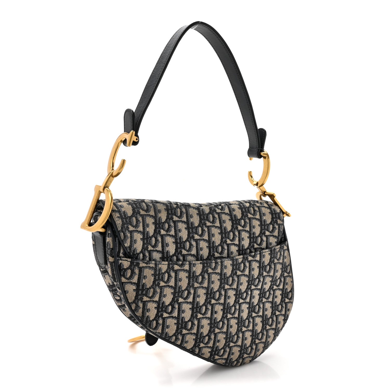 Christian Dior Oblique Saddle Bag Blue 3 of 18