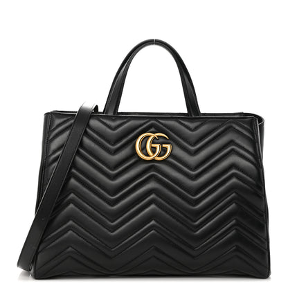 Gucci Calfskin Matelasse Medium GG Marmont Tote Black 1 of 24