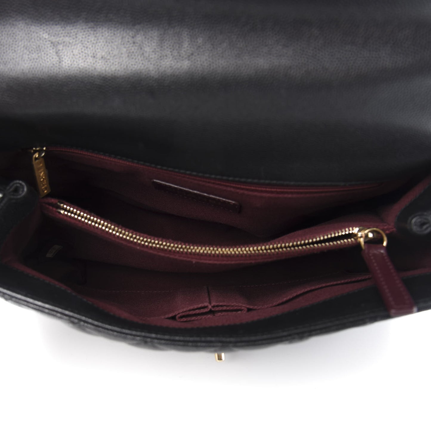 Caviar Quilted Small Coco Handle Flap Black