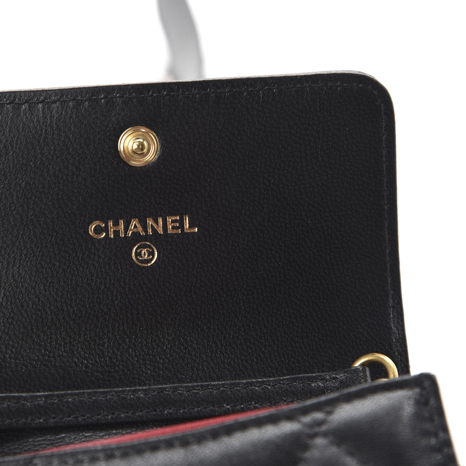 Chanel Shiny Goatskin Quilted 19 Flap Coin Purse With Chain Black 8 of 11