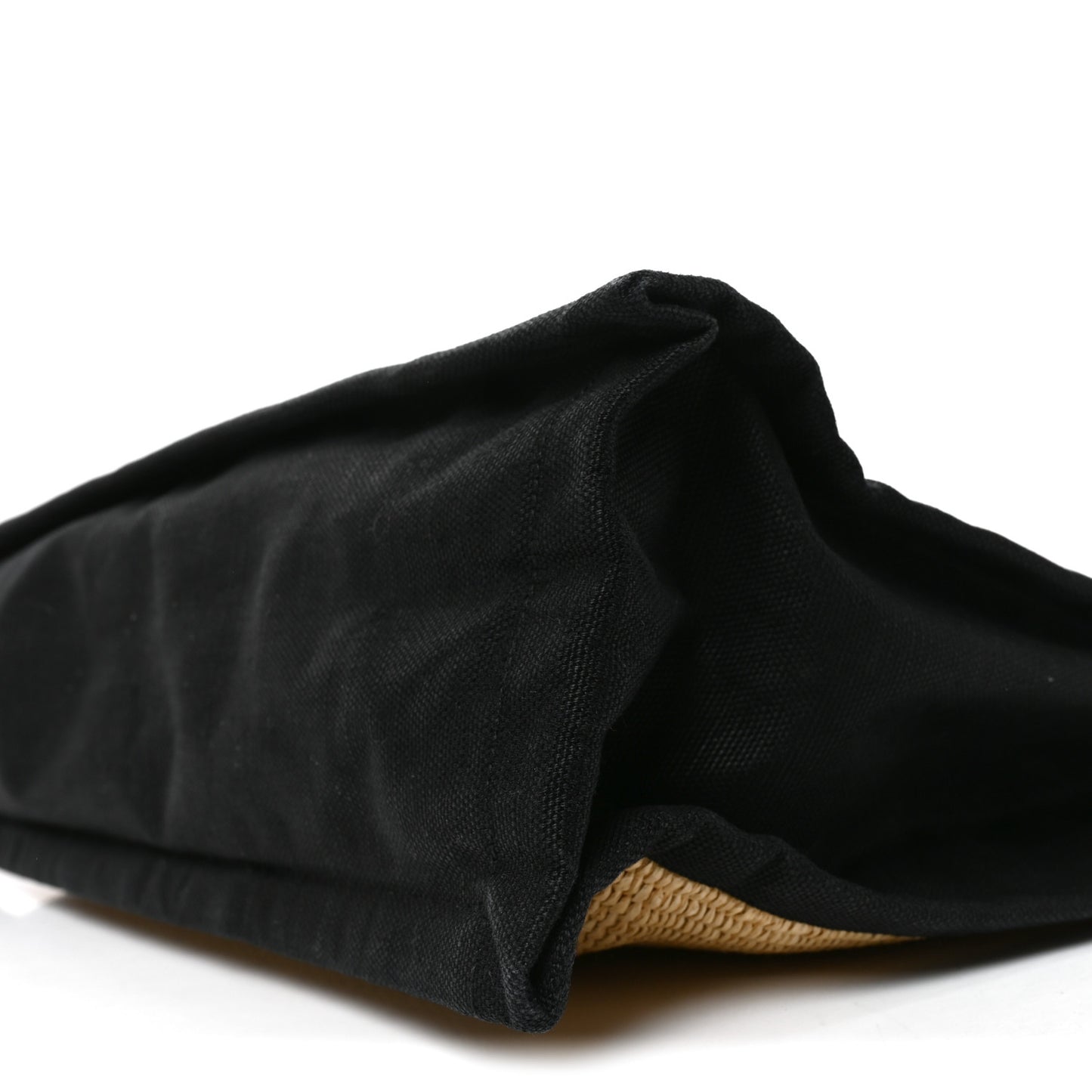 Raffia Linen Calfskin Rive Gauche Tote Naturale Black