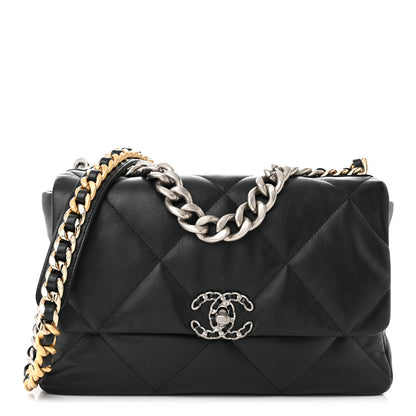Chanel Lambskin Quilted Large Chanel 19 Flap Black 1 of 11