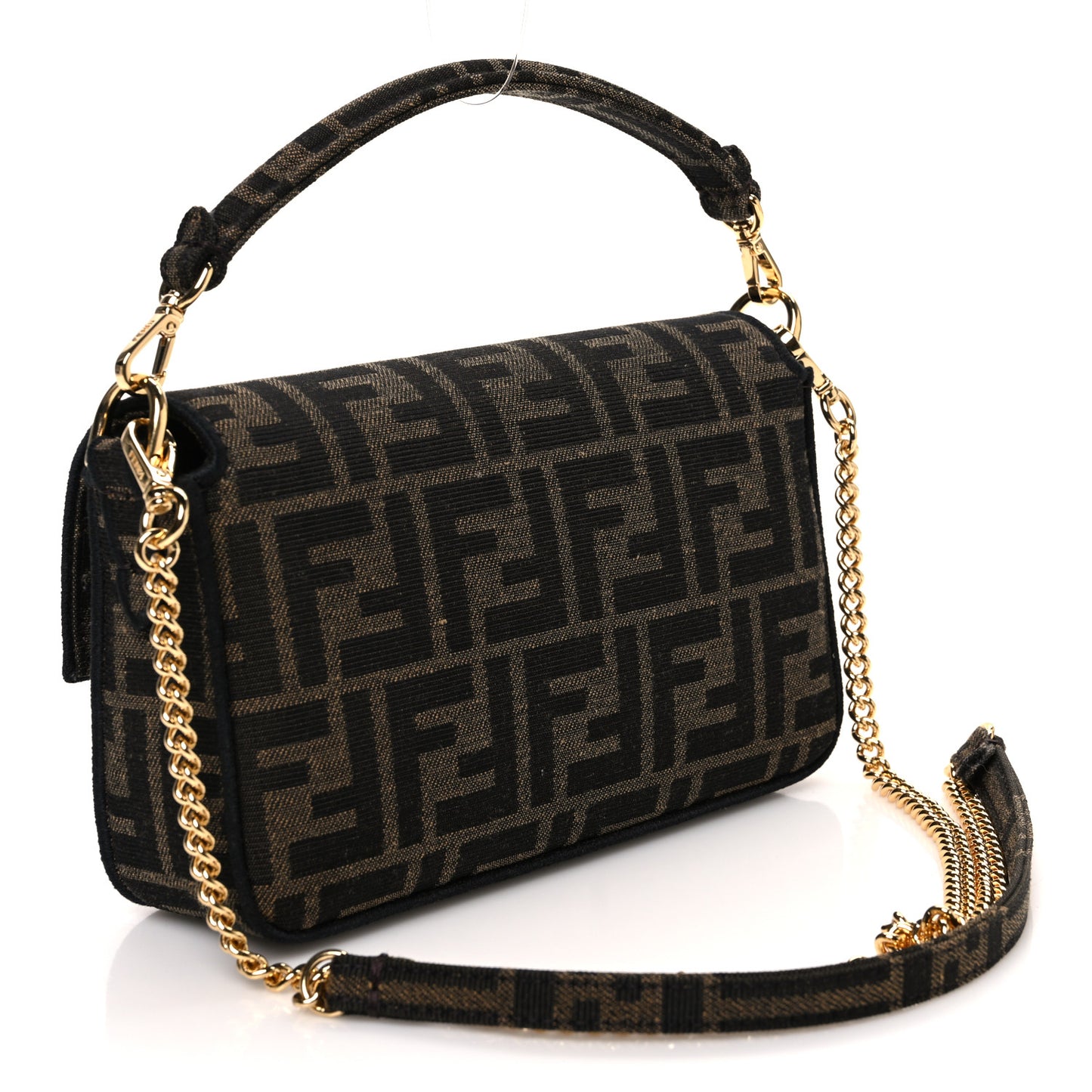 Fabric Jacquard FF 1974 Mini Baguette Tobacco Moro Black