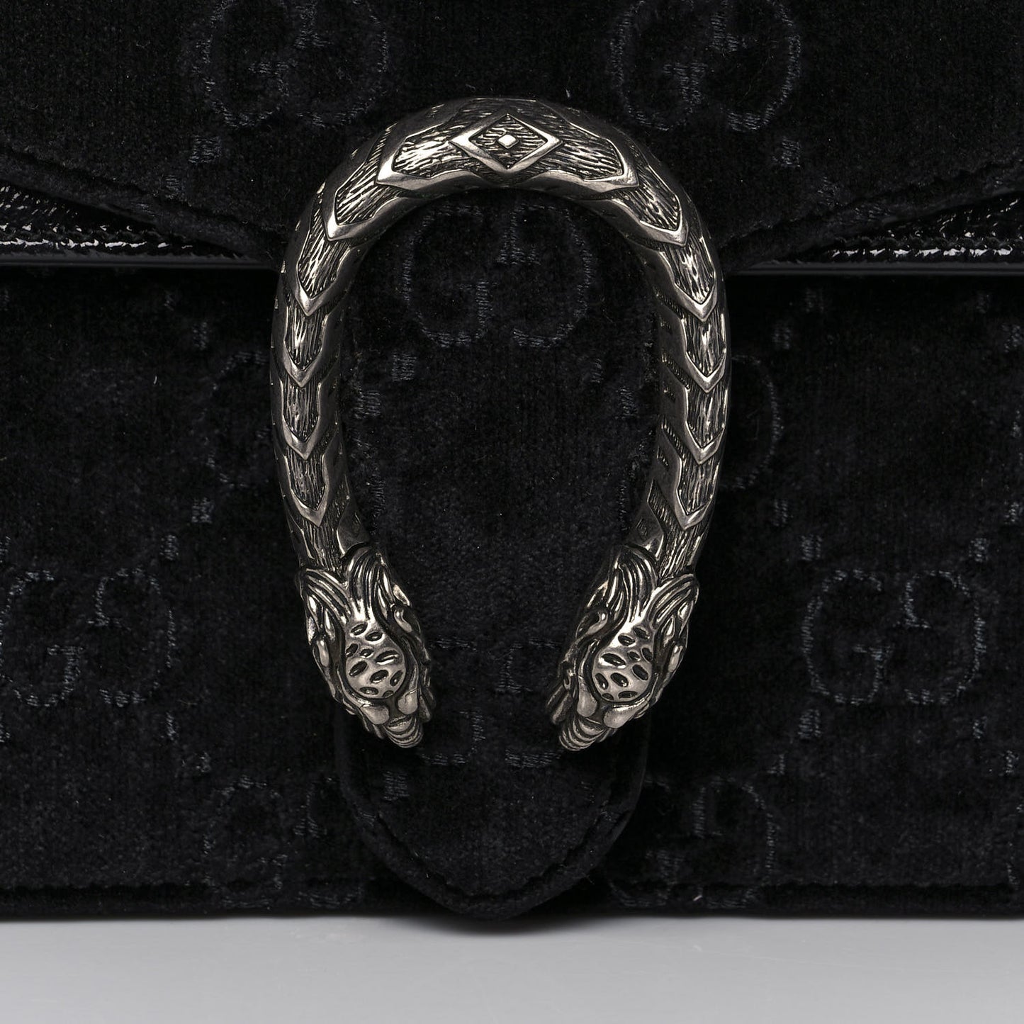 Velvet GG Monogram Small Dionysus Shoulder Bag Black