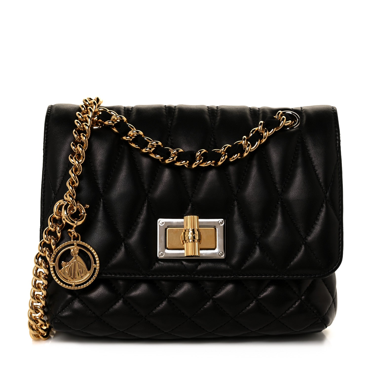 Lanvin Lambskin Quilted Mini Happy Pop Crossbody Black 1 of 8