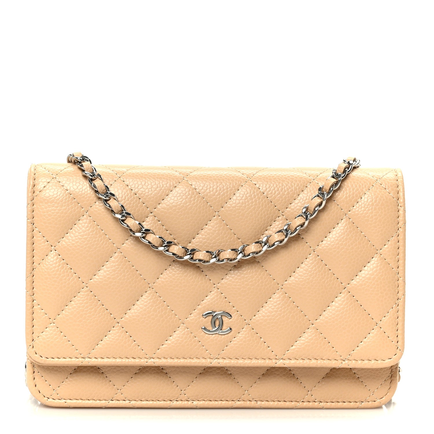 Chanel Caviar Quilted Wallet on Chain WOC Beige 1 of 11