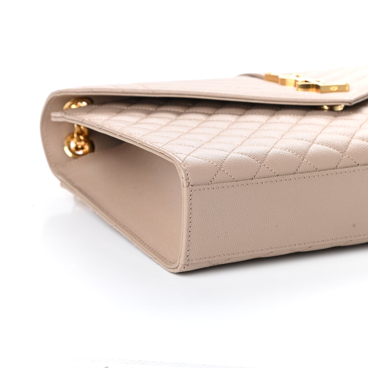 Grain De Poudre Mixed Matelasse Large Triquilt Monogram Satchel Nude Powder