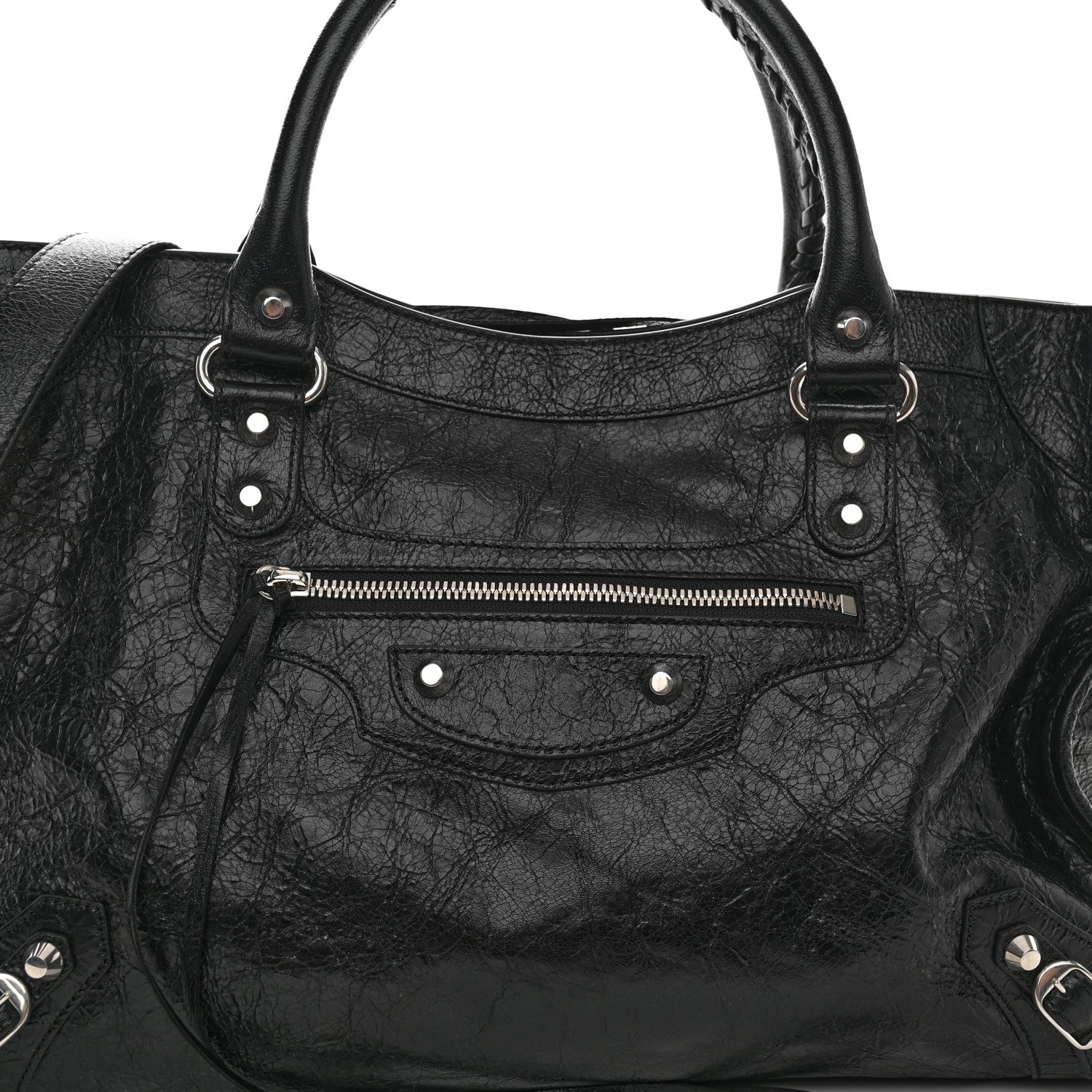 Balenciaga Agneau Arena Silver Hardware Medium Le City Black 7 of 9