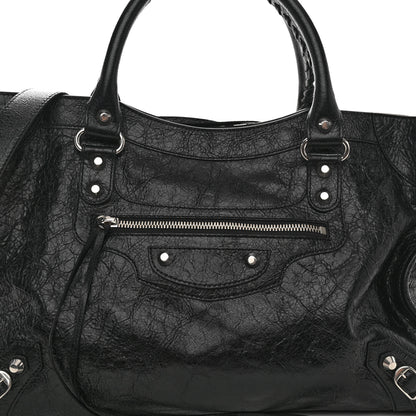 Balenciaga Agneau Arena Silver Hardware Medium Le City Black 7 of 9