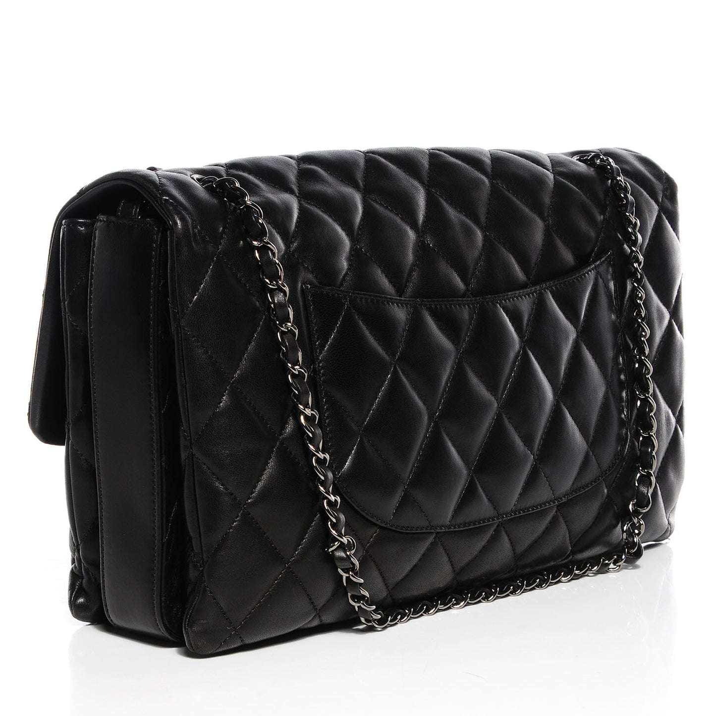 Lambskin Quilted 3 Maxi Flap Black