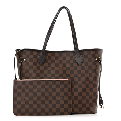 Louis Vuitton Damier Ebene Neo Neverfull MM Rose Ballerine 1 of 13