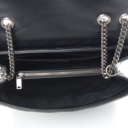 Saint Laurent Calfskin Studded Y Quilted Monogram Medium Loulou Chain Satchel Black 4 of 9