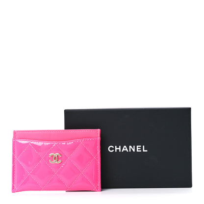 Chanel Patent Quilted Card Holder Pink 13 of 13