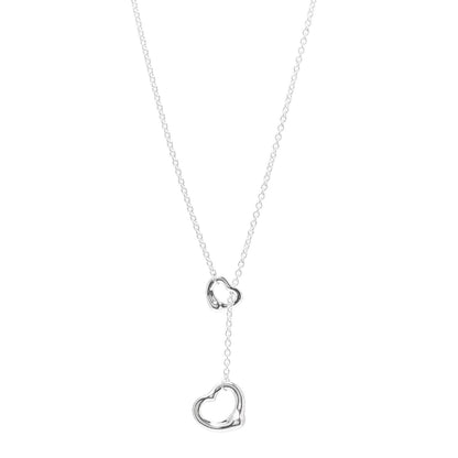 Tiffany Sterling Silver Elsa Peretti Open Heart Lariat Necklace 1 of 6